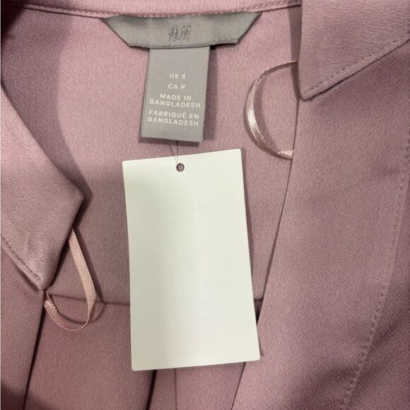 NWT H&M Pastel Pink Tunic Blouse V-Neck - Picture 3 of 6